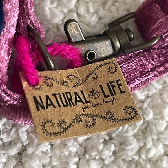 Natural Life wallet around zipper bom bom card holder boho New - Picture 6 of 9